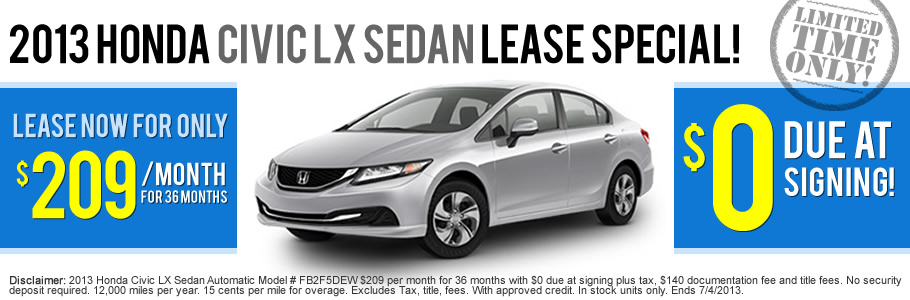 Civic LX Lease 6/6/13