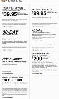 Milton Ruben Chevrolet  Service Discount Four Coupons You must see