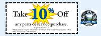 10% Off Any Parts or Service Purchase 