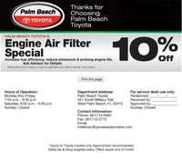 ENGINE AIR FILTER SPECIAL 10% OFF 