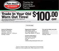 TRADE IN YOUR OLD TIRES $100 OFF A NEW SET 